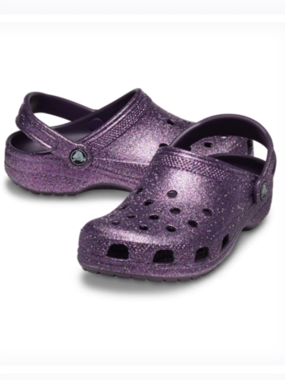 NEW  CROCS Girl’s Space Glitter Clog Purple j4 Classic NEW with Tags
